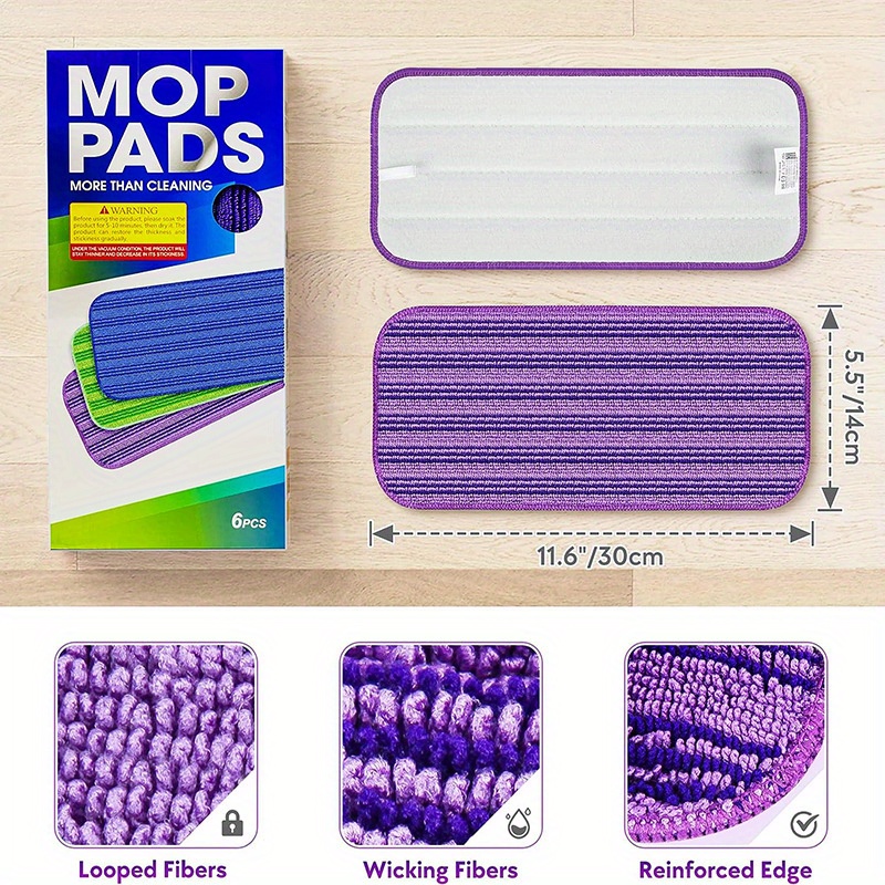 12 inch microfiber mop pads wet and dry cleaning for home details 8