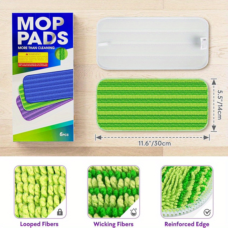 12 inch microfiber mop pads wet and dry cleaning for home details 13