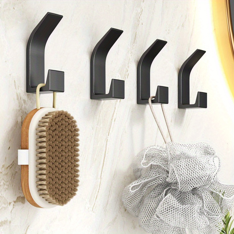 

5-pack Heavy Duty Wall Hooks - Versatile Towel, Coat & Brush Holder For Bathroom, Kitchen, Garage & Hotel - Durable Abs Plastic