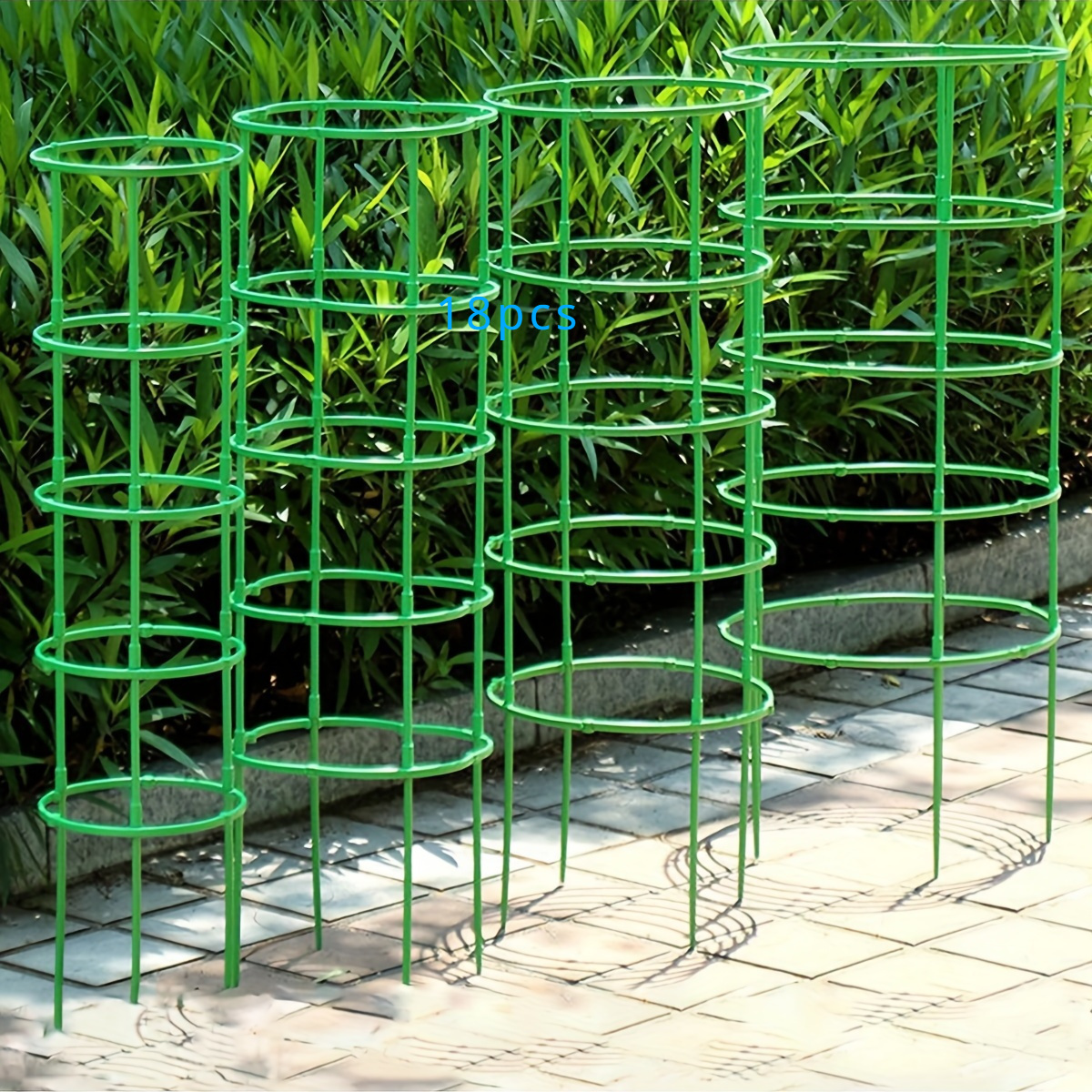 

18-pack Abs Plastic Stackable Plant Stand With 3-layer Support Rings For Garden And Potted Plants