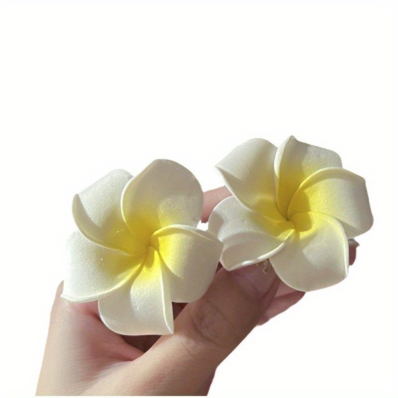 Plumeria Blume Hawaii Haarnadeln, 10 Stück – EVA & Metall, Bunt, Für Frauen, Braut, Strand, Party