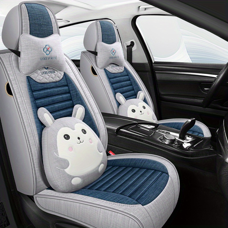 

Cartoon Car Seat Covers - Universal Fit For Toyota, For Volkswagen, For Honda, For Ford, And Hyundai - Non-washable, Seasonal, And Made With Polyester Fabric