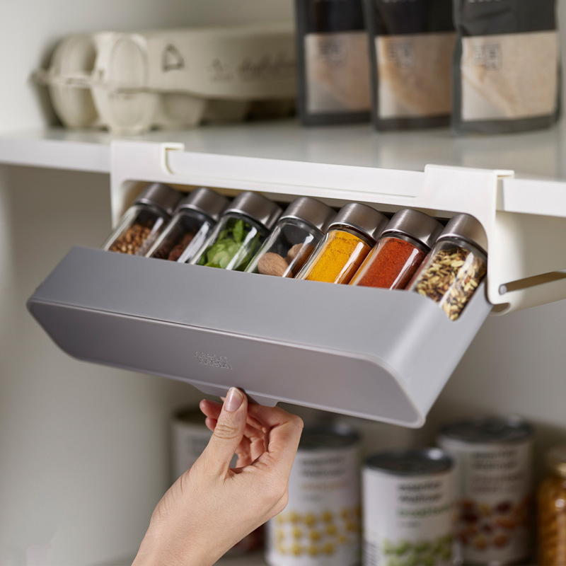

Space-saving Self-adhesive Condiment Organizer - Wall-mounted, No-drill Kitchen Storage Rack For Spices & Bottles