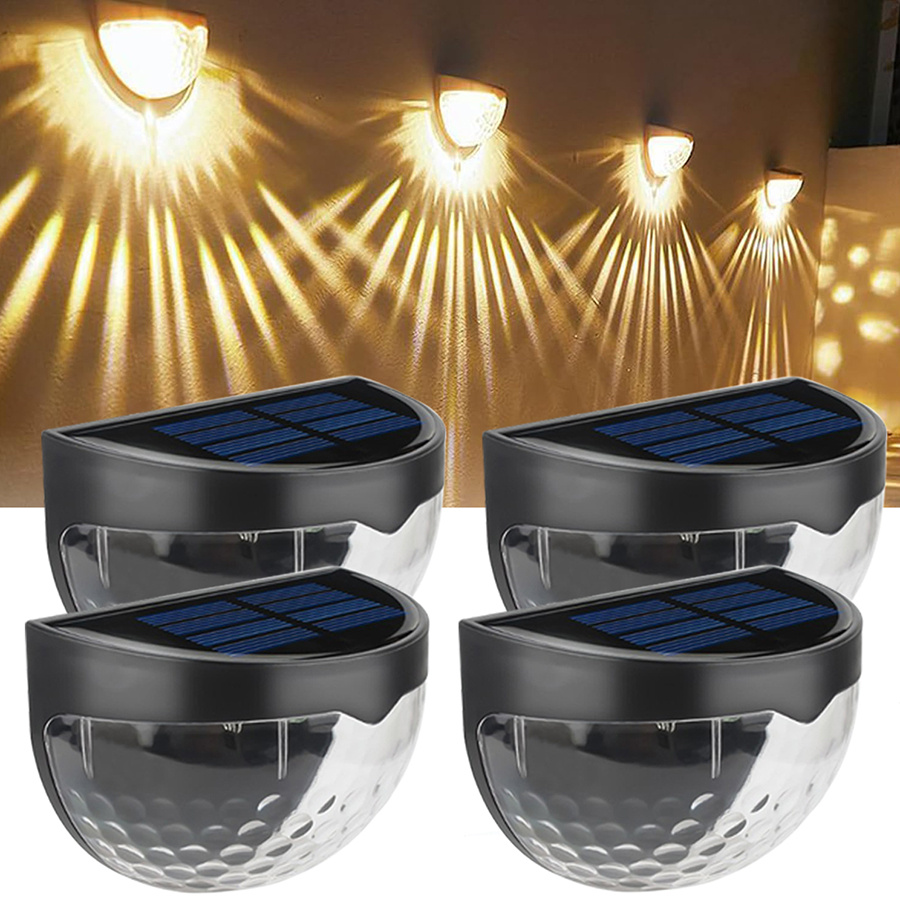 

Ankriyul 4-piece Led Solar Fence Lights - Energy-efficient Outdoor Lighting For Stairs, Patio, Garden & Pathway