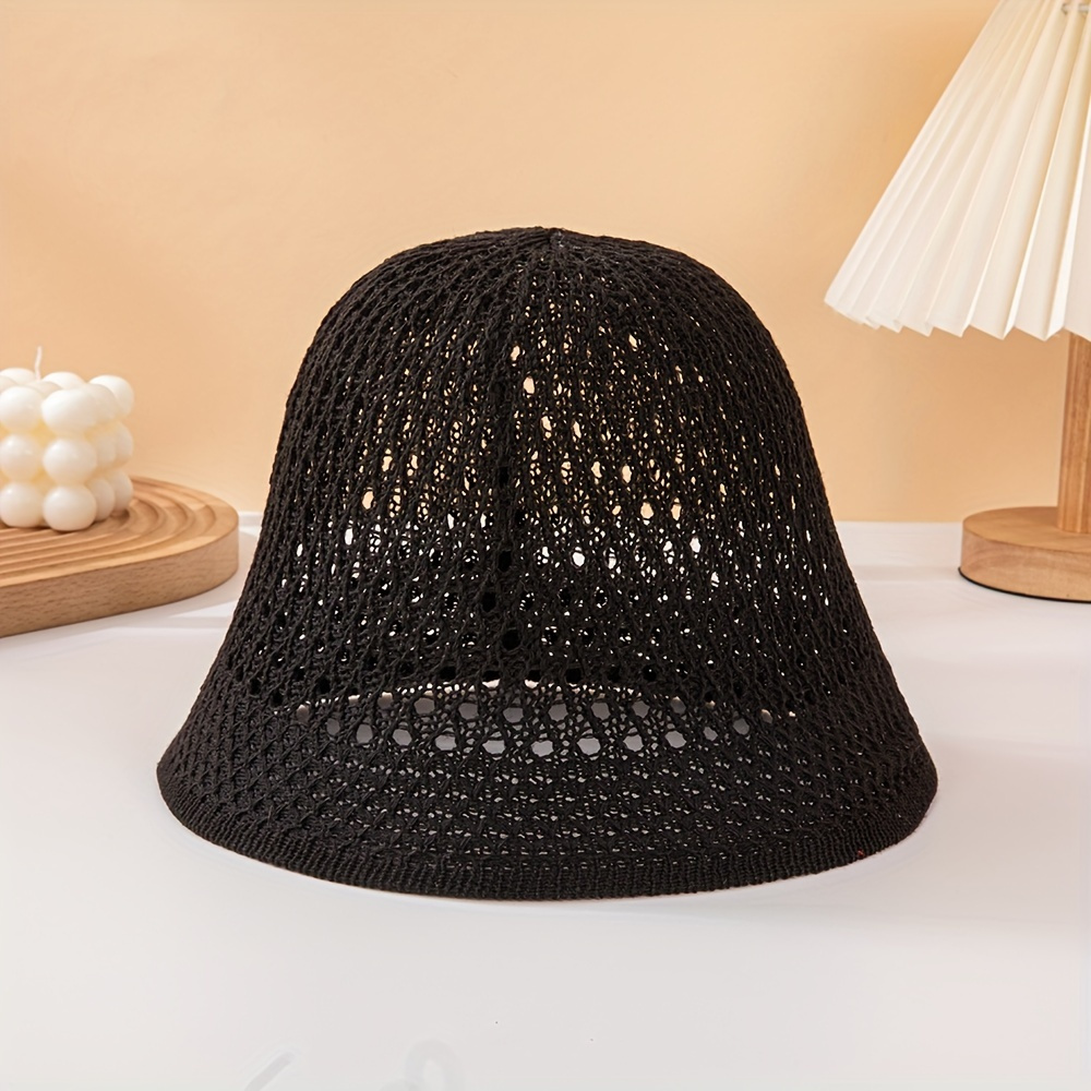 Hollow Solid Color Sun Hat Multifunctional Summer Fisherman Hat Women's Breathable Hat