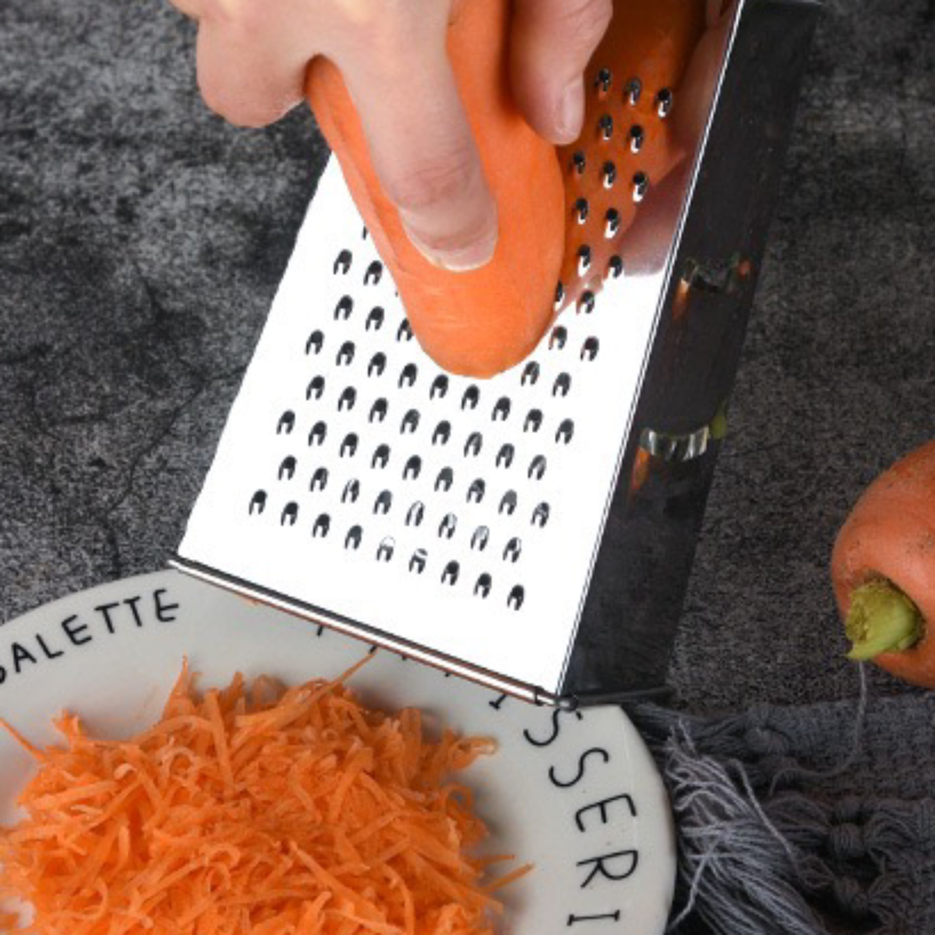 1pc   stainless steel box grater multipurpose vegetable   with   design for carrots potatoes cheese versatile kitchen tool for home and commercial use details 5