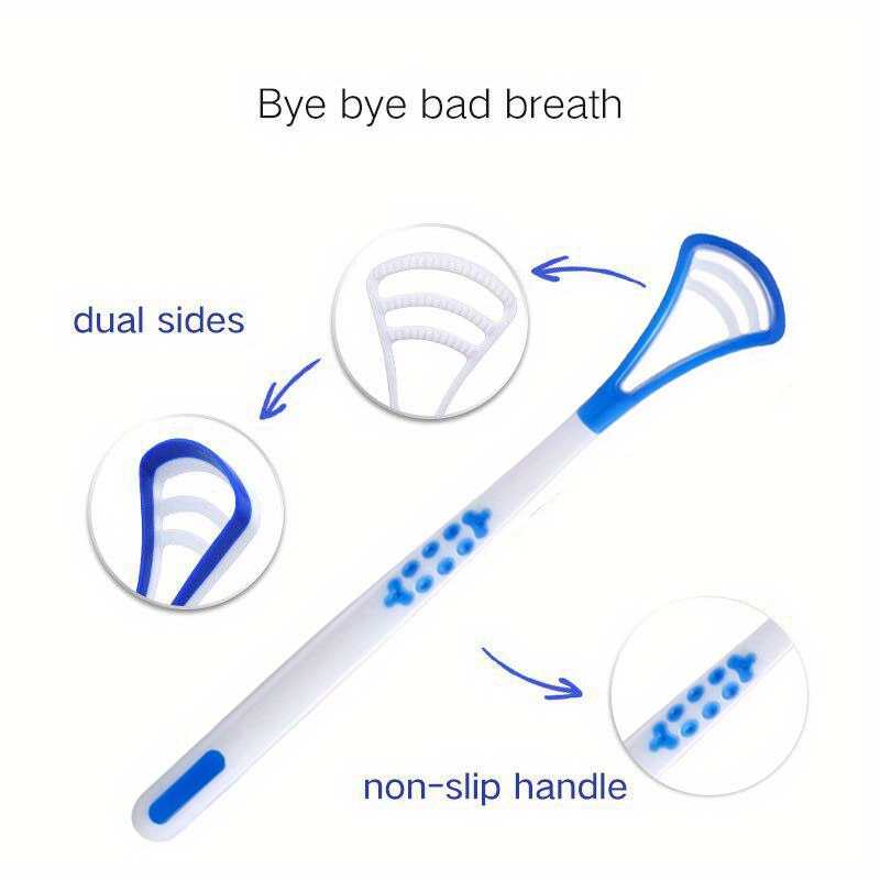 Dual-Sided Tongue Cleaner Brush, Oral Hygiene Tongue Scraper With Non-Slip Handle, Deep Cleaning For Fresh Breath, Oral Care Tool For Men And Women