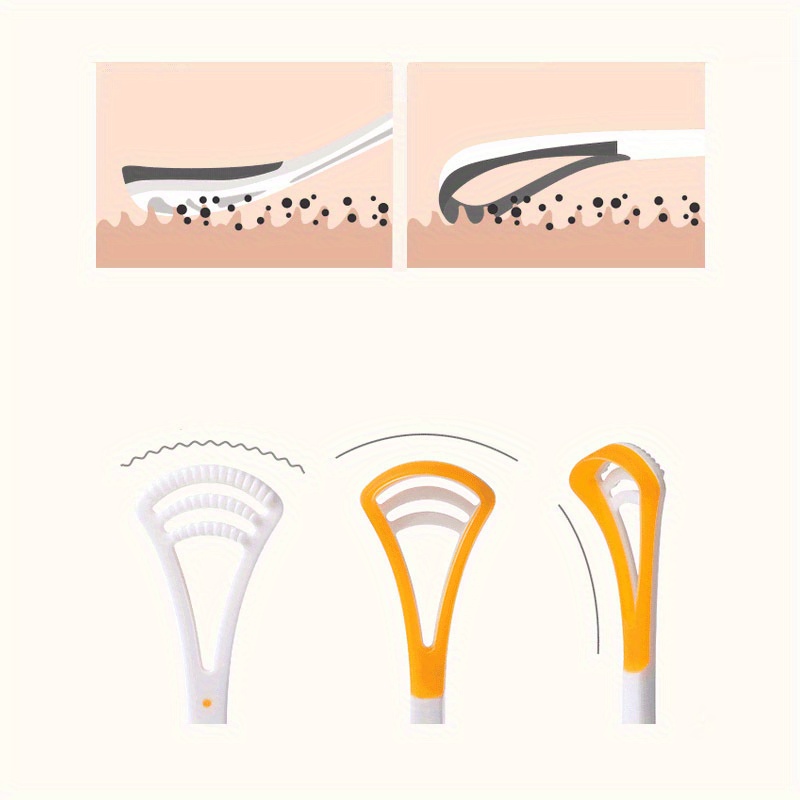 Dual-Sided Tongue Cleaner Brush, Oral Hygiene Tongue Scraper With Non-Slip Handle, Deep Cleaning For Fresh Breath, Oral Care Tool For Men And Women