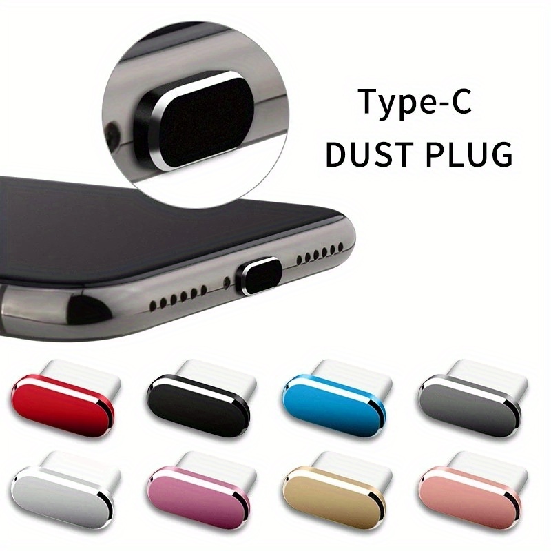 

4pcs Mixed Color Mobile Phone Dust Plug Type-c Plug Mobile Phone Charging Port Power Hole Metal Dust Plug