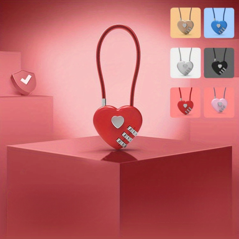 

Love-shaped Password Lock, Padlock, Storage Cabinet, Helmet, Backpack, Suitcase, Lock, Love Gift