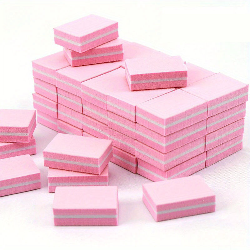 

50pc Mini Nail Buffing Blocks, Dual-sided Sanding Files, Polishing Manicure Pedicure Tools, Nail Art Sponge Cubes For Shaping And Smoothing