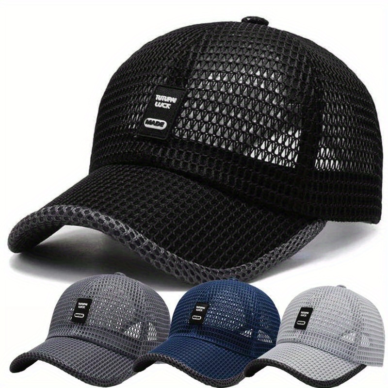 

Cooling Trendy Curved Brim Baseball Cap, Summer Whole Breathable Mesh Trucker Hat, Snapback Hat For Casual Leisure Outdoor Sports