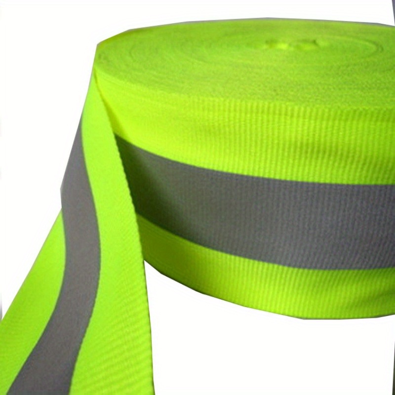

Fluorescent Green High-visibility Reflective Safety Tape, Durable Webbing Warning Strip - 1 Roll