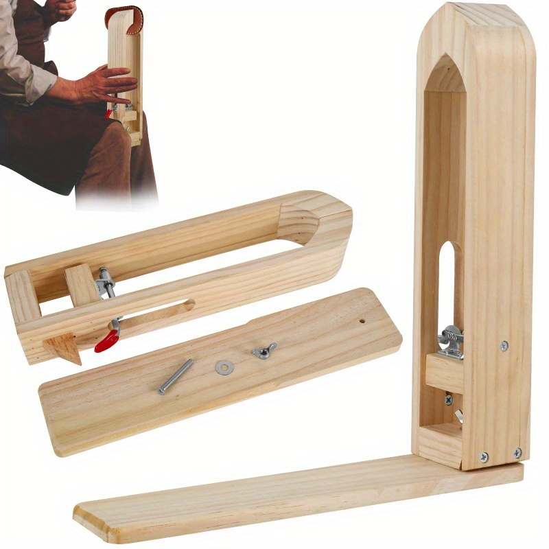 1pc Of Leather Stitching Tool, A Wooden Clamp Designed For Fixing Leather, Ideal For Sewing And Leathercraft Projects