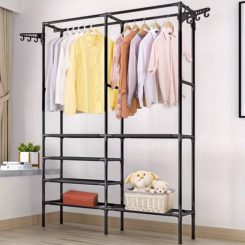 heavy duty steel clothes rail storage garment shelf hanging display stand rack details 6