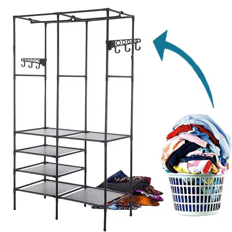heavy duty steel clothes rail storage garment shelf hanging display stand rack details 9