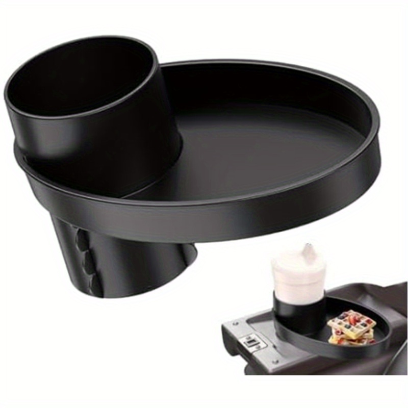 

1pc Car Seat Snack Tray, Portable Cup Holder Plate, Toddler Car Seat Cup Holder Food Tray With Base, Cup Holder Tray For Car Seats, 360° Rotatable Car Seat Tray For Kids Travel