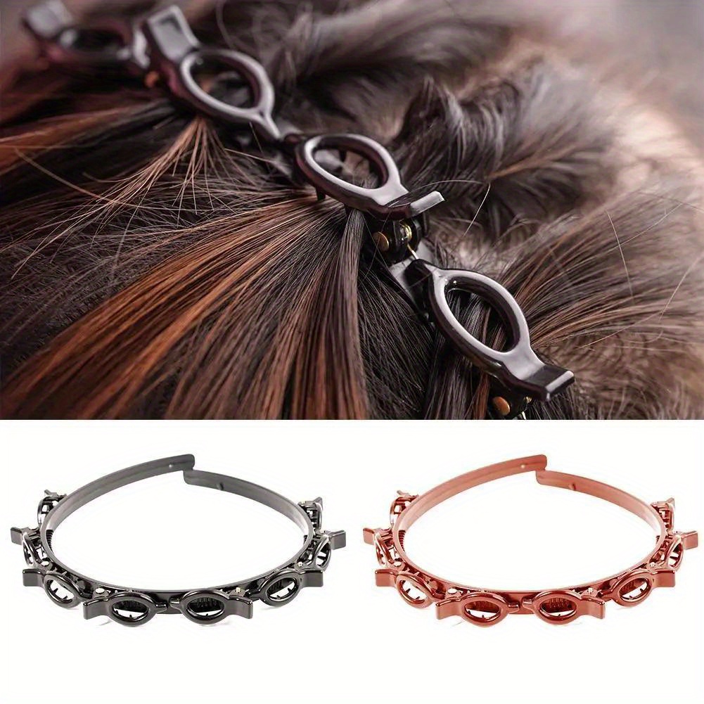 

Chic Double Bangs Hair Styling Clips - Resin Headband & Twist Plait Tool For Women