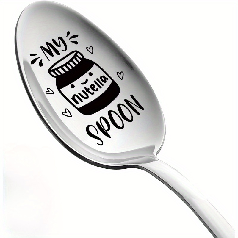Image of Funny My Spoon Engraved Stainless Steel Spoon, Spoon Ice Cream Spoon Gifts For Women, Men, Dad, Mom, Birthday Christmas Valentine Thanksgiving Gifts