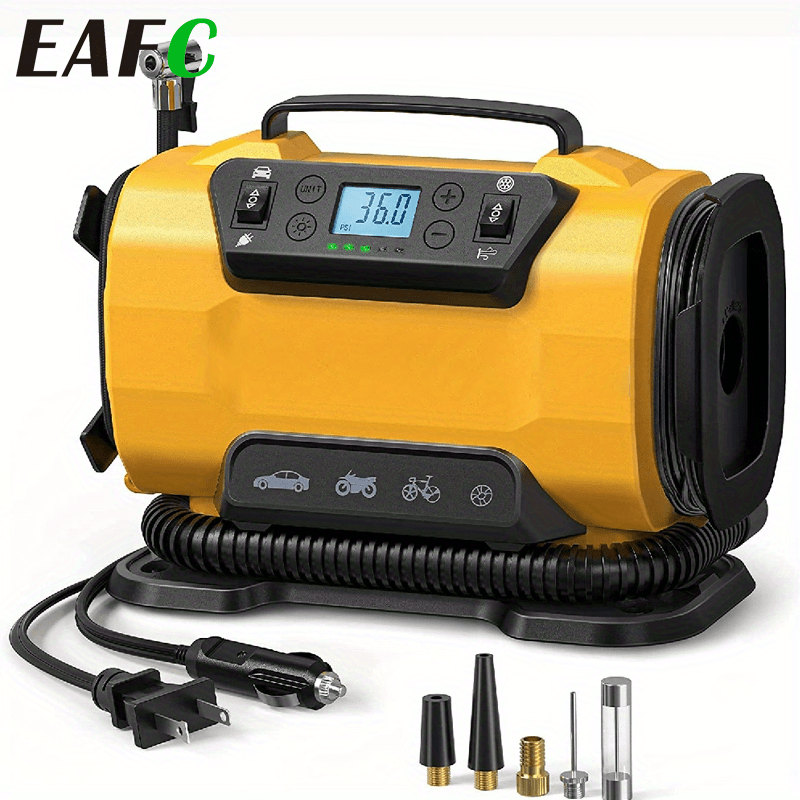 

Eafc Us Plug Portable High Power Dual Power 110v-230v Ac/dc Air Car Compressors Inflators Tire Inflators, Cars, Boats, Bicycle Mattresses