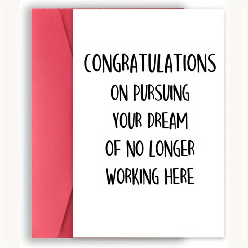 TEMU 1pc, Humorous Goodbye Cards For Colleagues, Funny Retirement Gift Card New Job Cards Leaving Gift Cards For Coworkers Boss, Congratulations On