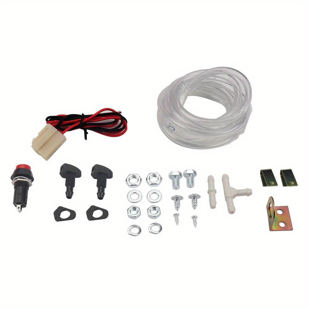 12v car windshield washer kit   abs metal 1 5l fluid reservoir with pump nozzle sprayer and mounting accessories details 4