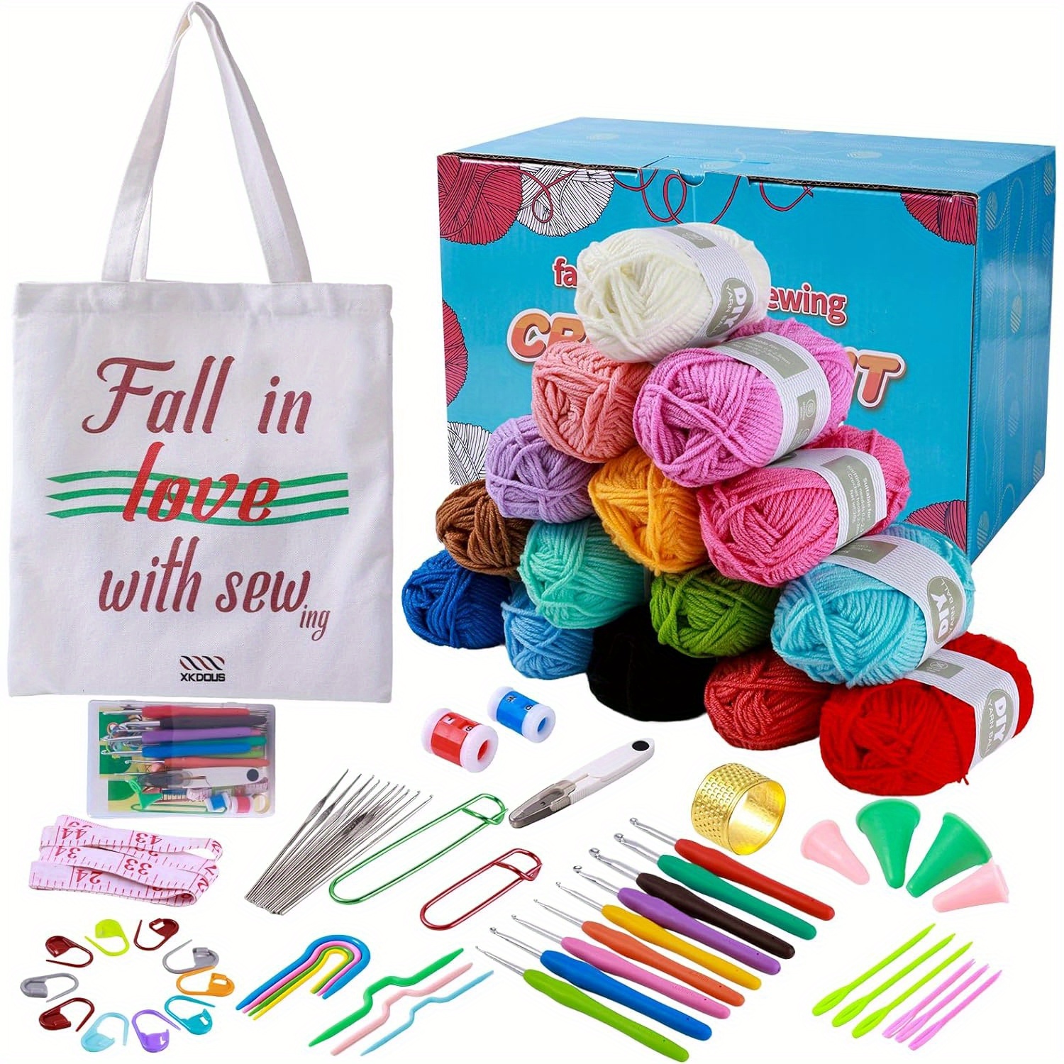

70 Piece Crochet Kit For Beginners Adults, Crochet Kits For Beginner, Beginner Knitting Kit With Yarn And Accessories