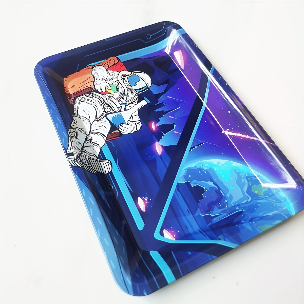 

Astronaut-themed Metal Rolling Tray - Durable, Multipurpose Home Decor & Gift Idea