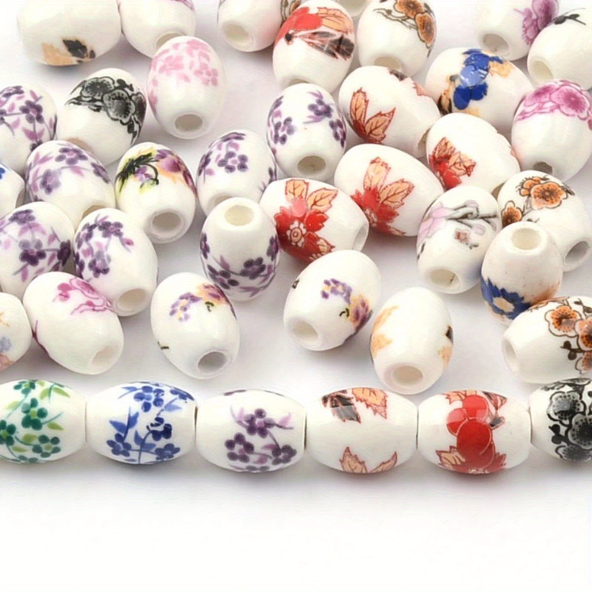 30pcs Ceramic Porcelain Beads in Random Color Mix for DIY Jewellery