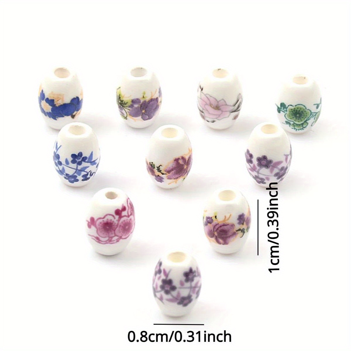 30pcs Ceramic Porcelain Beads in Random Color Mix for DIY Jewellery