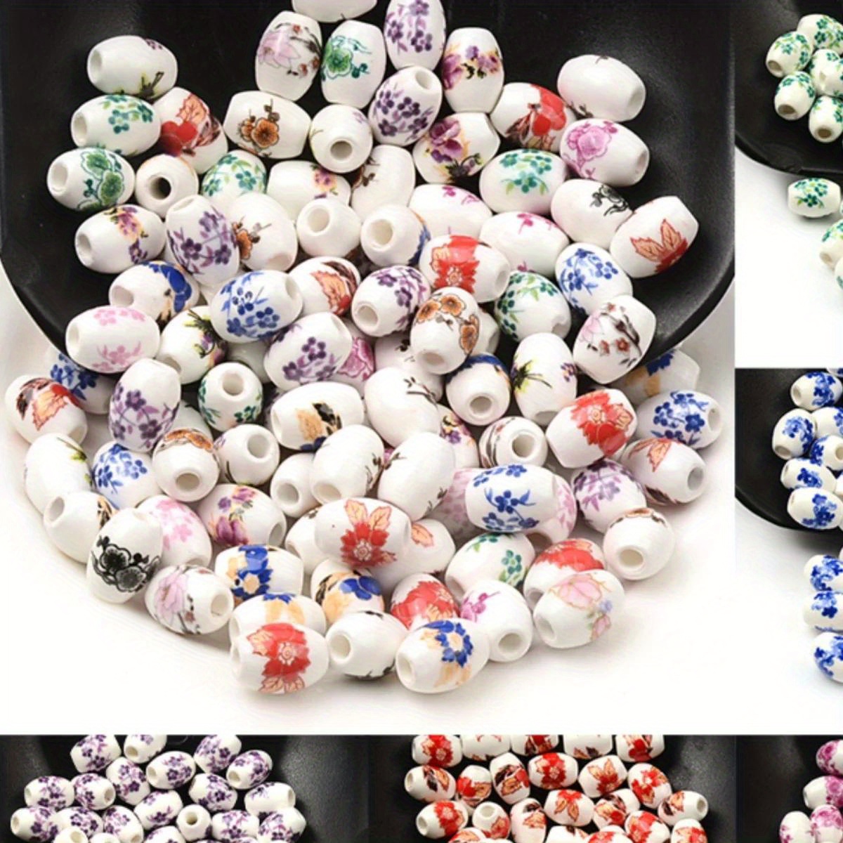 30pcs Ceramic Porcelain Beads in Random Color Mix for DIY Jewellery
