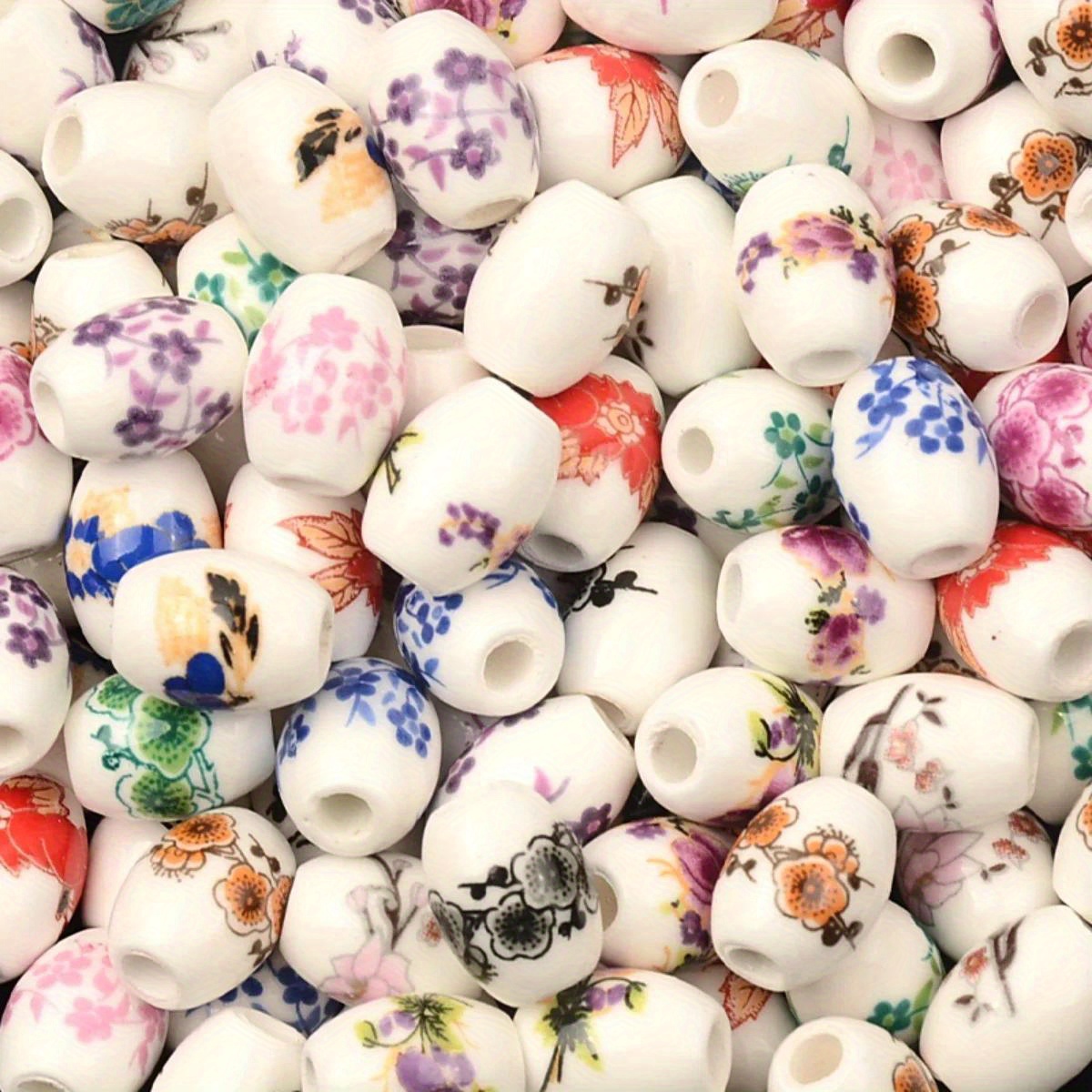 30pcs Ceramic Porcelain Beads in Random Color Mix for DIY Jewellery