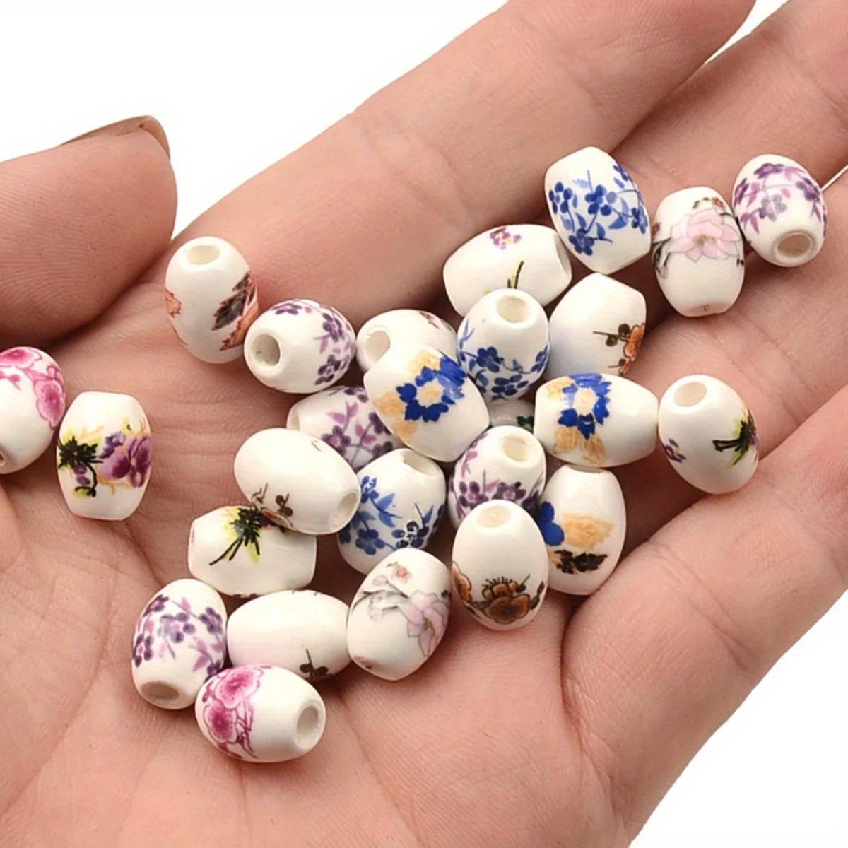 30pcs Ceramic Porcelain Beads in Random Color Mix for DIY Jewellery
