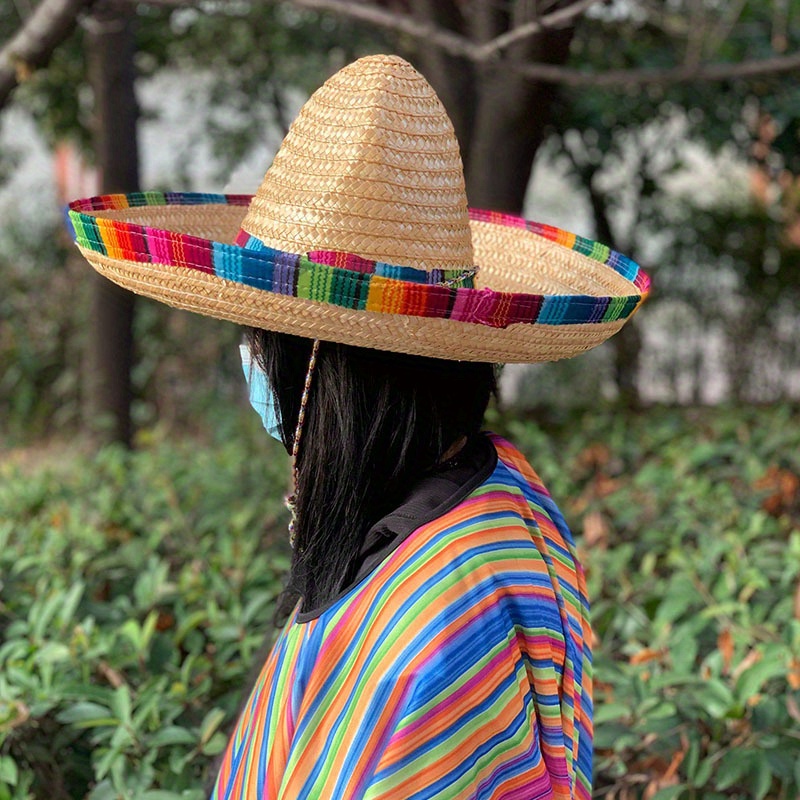 

Elegant Straw Hat For Halloween & Christmas - Colorful Carnival Party Accessory, Thanksgiving Celebrations