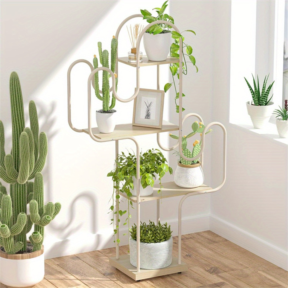 Sturdy 4 Tier Iron Plant Stand For Indoor Outdoor Perfect For Living ...