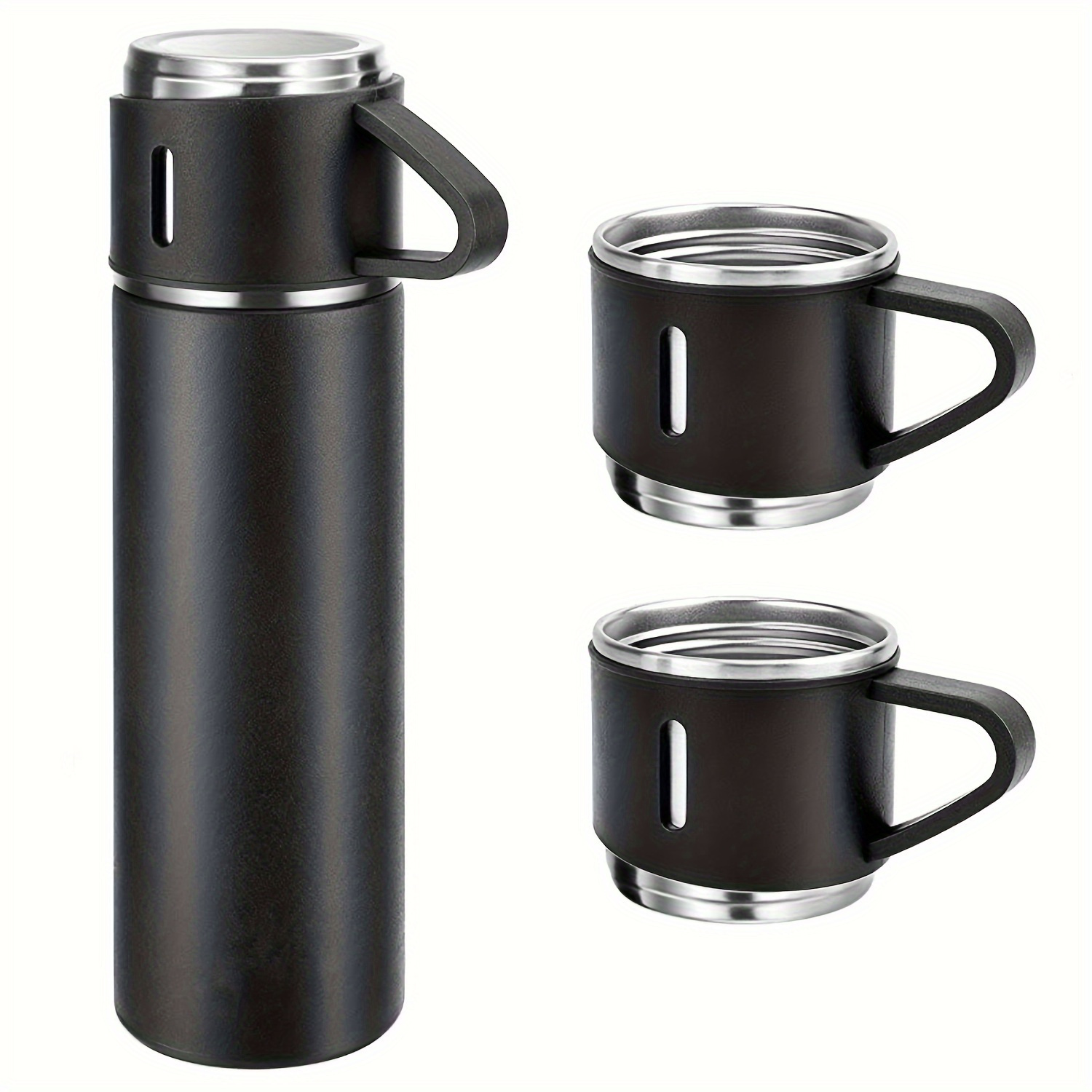 

Ensemble de Gourdes Isothermiques en Acier Inoxydable - Mug Thermique Isolé de 16.9Oz avec Couvercle & Tasse, Incassable, Sans BPA, Parfait pour le Café, Boissons Chaudes & Froides - Cadeau Idéal.