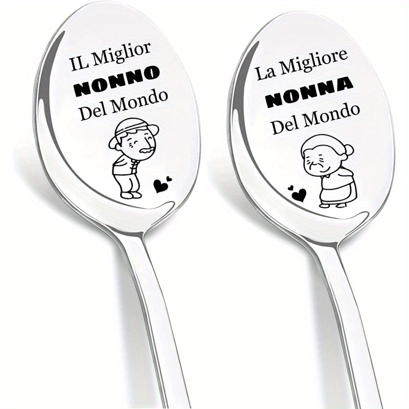 Image of Dad Mom Gift, Gift Soup Spoon Coffee Spoons Dad Gift Mom Christmas Granddaughter Retirement Best Thank You Dad