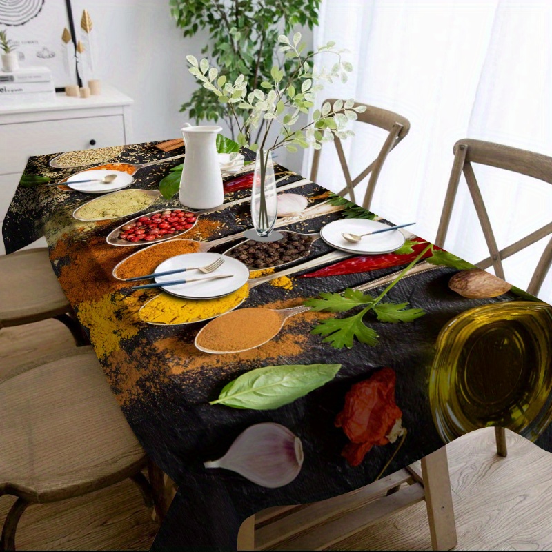 

1pc Reusable - Tablecloth - Dustproof, Polyester For & Dining Decor, For / Parties And