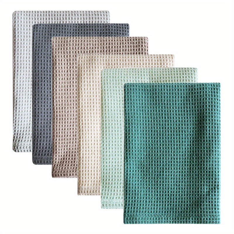 

6-piece Waffle Weave Dish Towels - Thick, Absorbent Kitchen Cleaning Cloths In Assorted Colors Dish Towels For Kitchen Kitchen Towels And Dish Cloths