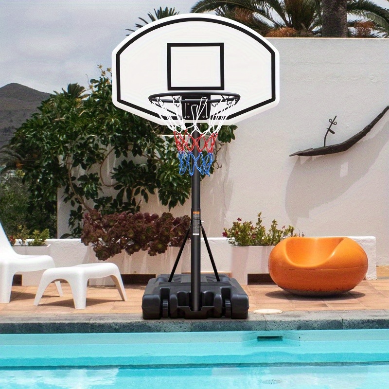 

Portable Poolside Basketball Hoop Swimming Pool 3.1ft To 4.7ft Height-adjustable Basketball System Goal Stand For Kids