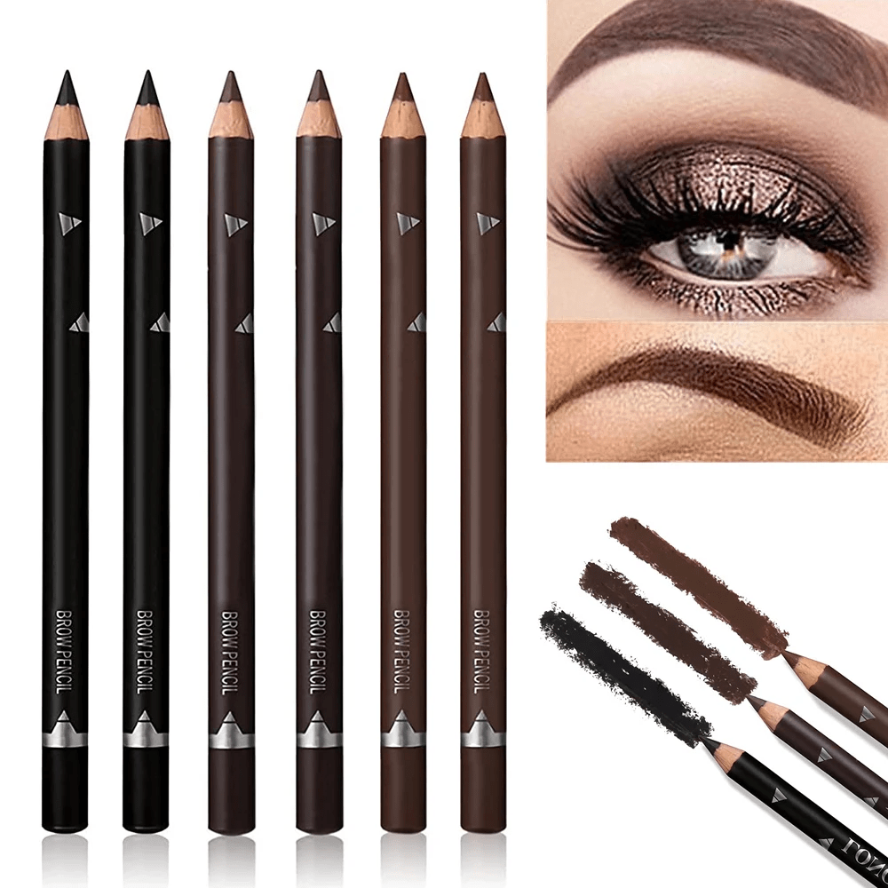 

12pcs Waterproof Eyebrow Pencils Set - Professional Easy Glide Eye Brow Makeup Pen - Long-lasting Natural Look Cosmetic Tools For All Skin Tones And Types - Includes Black And Brown Shades.