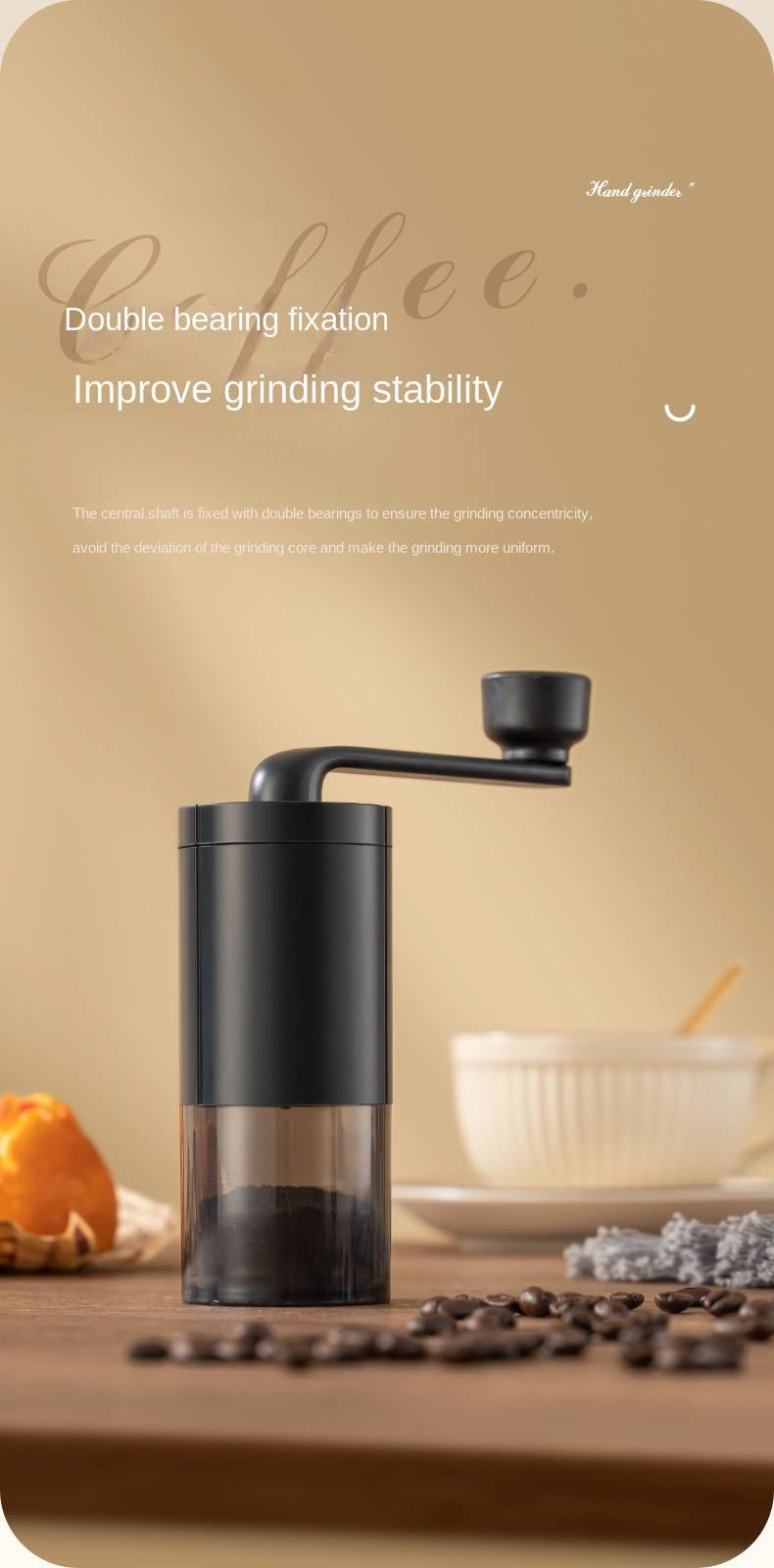 popular   1pc adjustable ceramic core hand coffee grinder portable manual brewing machine for   flavor ideal for home and camping details 5