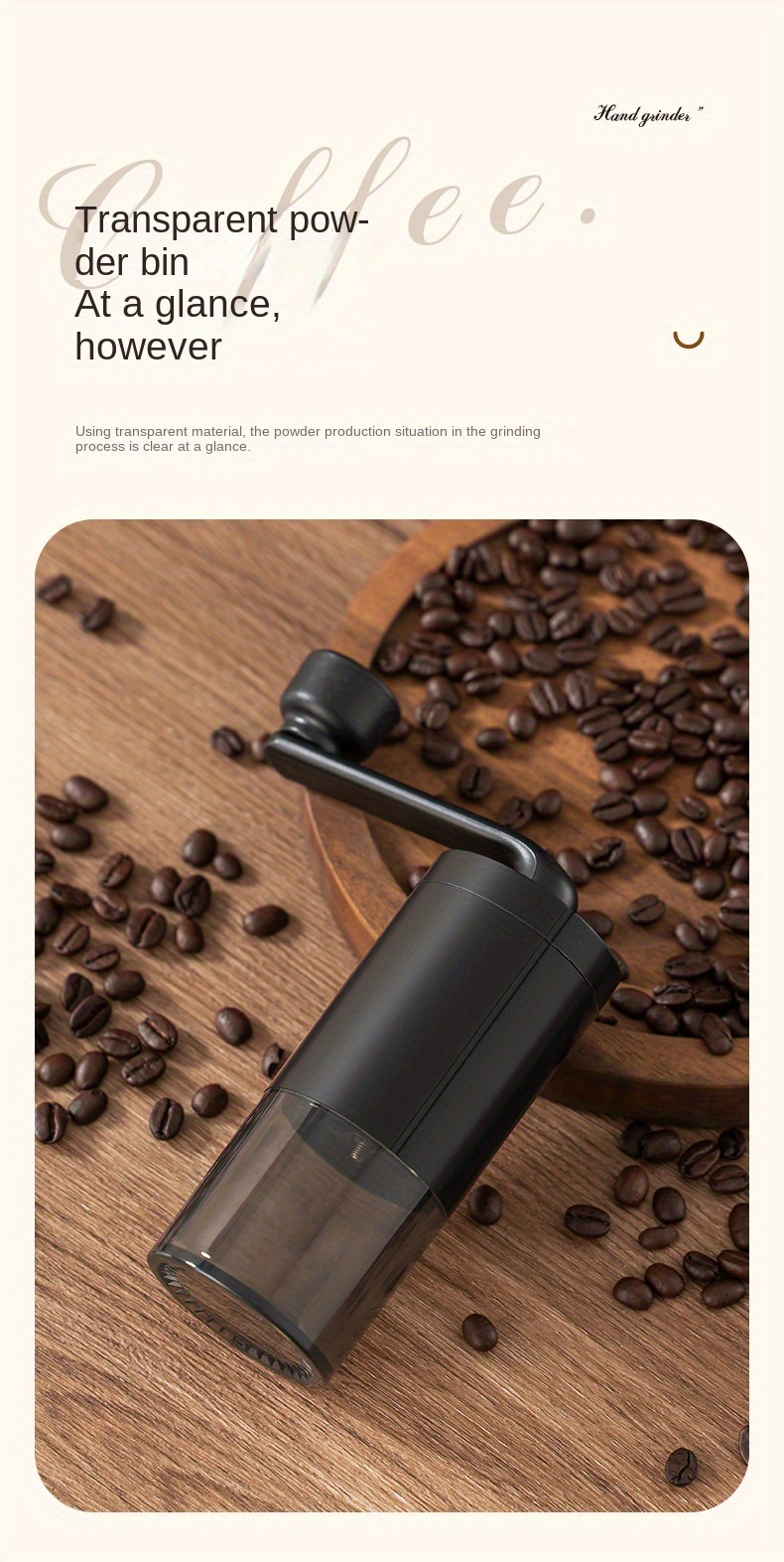 popular   1pc adjustable ceramic core hand coffee grinder portable manual brewing machine for   flavor ideal for home and camping details 9