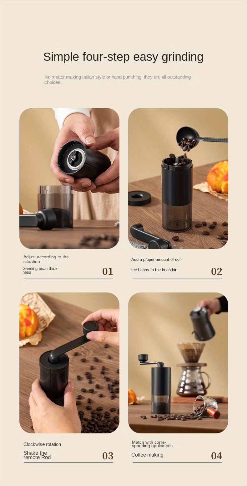 popular   1pc adjustable ceramic core hand coffee grinder portable manual brewing machine for   flavor ideal for home and camping details 14