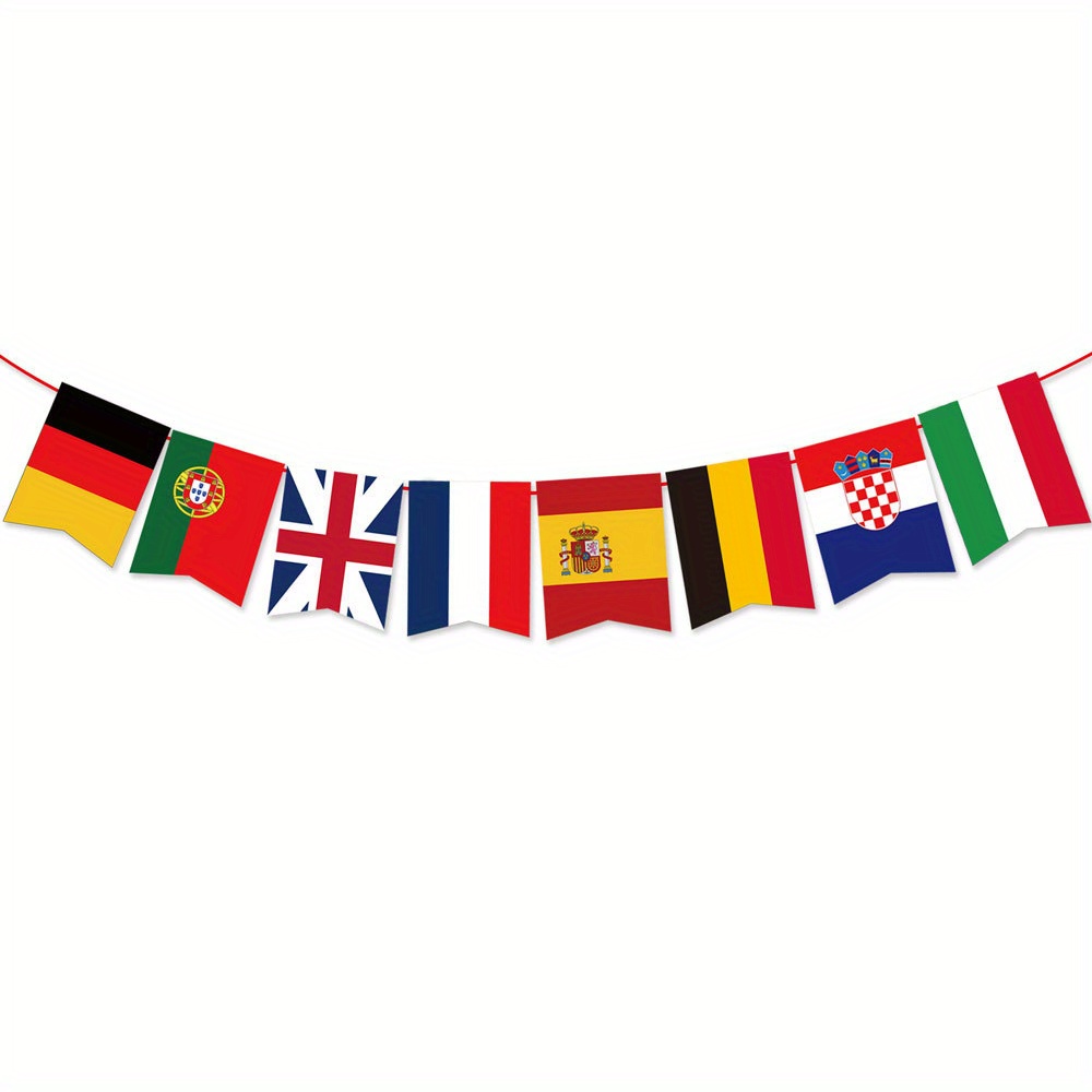 european cup soccer paper pennant banner 8   string decoration for sports events bar party no feathers electricity free use details 1