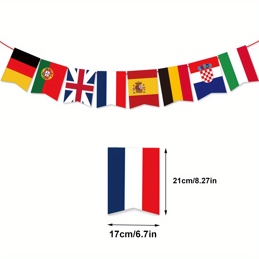 european cup soccer paper pennant banner 8   string decoration for sports events bar party no feathers electricity free use details 2