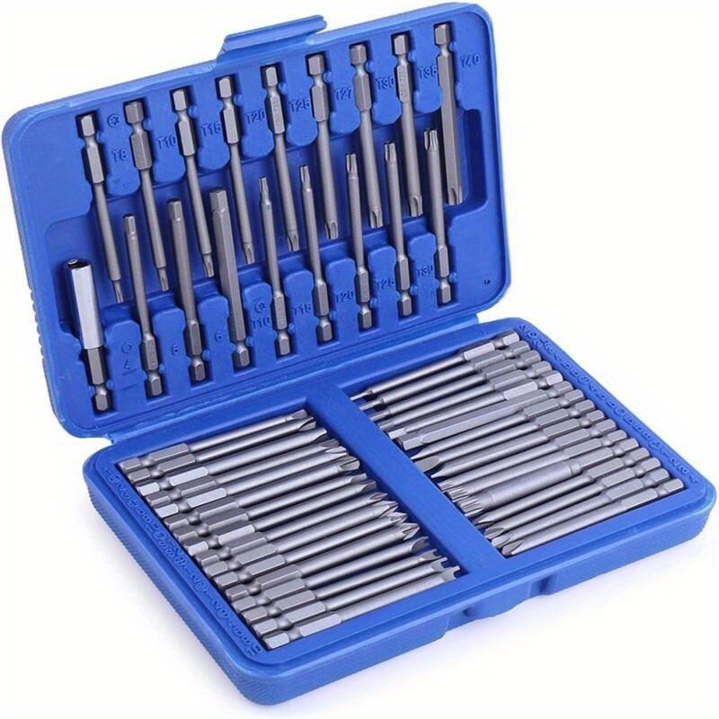 

50pcs 75mm Extra Long Magnetic Screwdriver Set - With Special Shaped Bits For Electric Drill, Hard-to-reach Areas