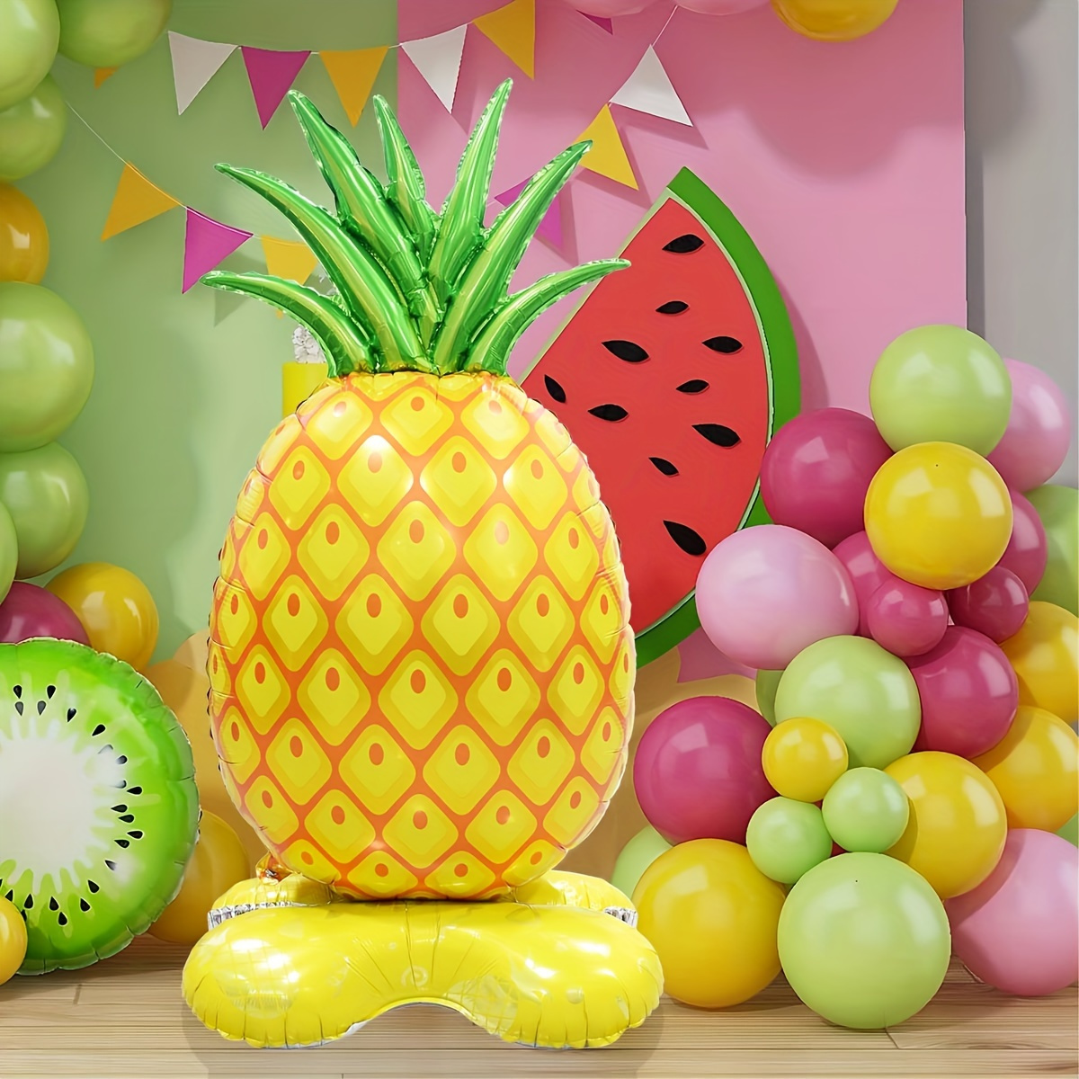 

Giant 61-inch Pineapple Shaped Aluminum Foil Balloon With Stand Base For Summer Beach Birthday Party And Hawaiian Theme Party Supplies, Ideal For Hawaiian Wedding Decoration - 1 Piece