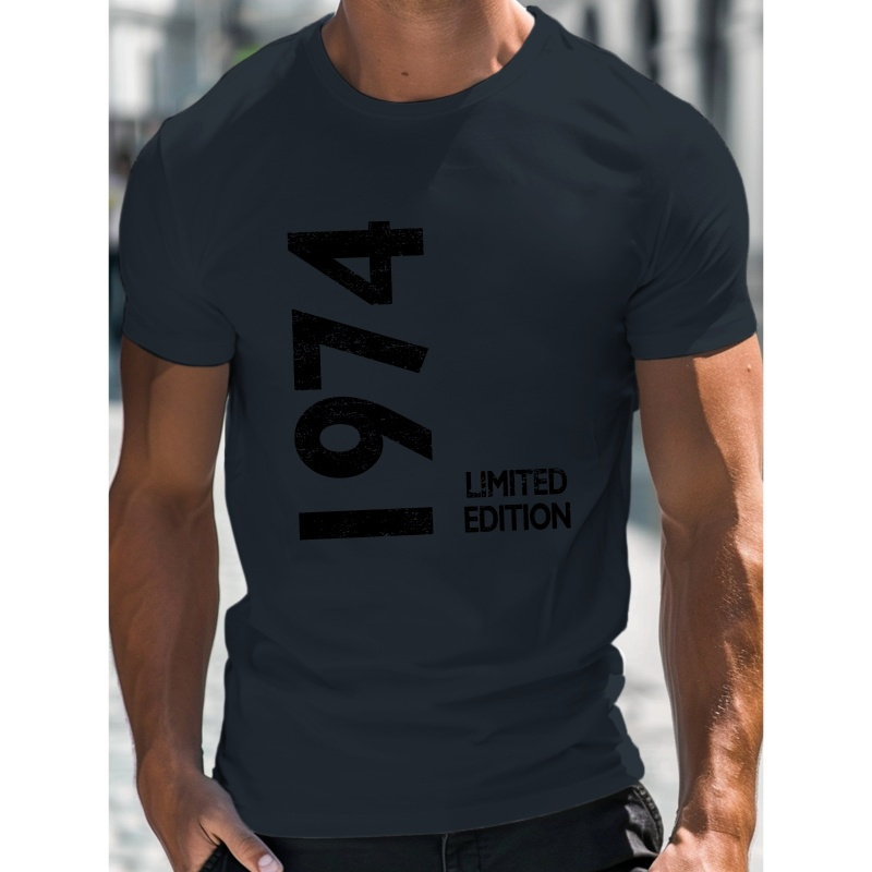 

1974 Limited Edition Men's T-shirt, Print Tee Shirt, Casual Short Sleeve T-shirt For Summer