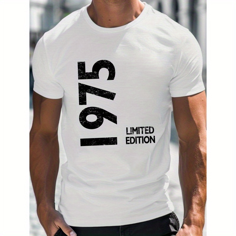 

1975 Limited Edition Men's T-shirt, Print Tee Shirt, Casual Short Sleeve T-shirt For Summer
